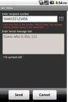 Mr Hide - send anonymous sms Screenshot 3