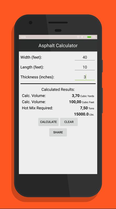 Asphalt Calculator Free APK Download - Free Tools APP for ...
