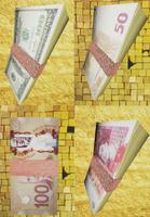 Be Rich - Banknotes Rain in 3D Affiche