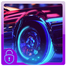 retro neon car theme aplikacja
