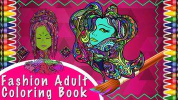 Fashion Adult Coloring Book Affiche