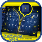 Fashion Jeans Zipper Theme&Emoji Keyboard Zeichen