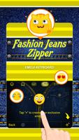 Fashion Jeans Zipper Theme&Emoji Keyboard capture d'écran 3