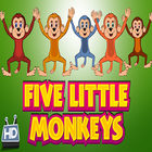 Five Little Monkeys - Nursery video app for kids آئیکن