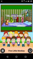 Five Little Monkeys - Nursery video app for kids plakat