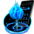 3D Blue Fire Ball Theme icon