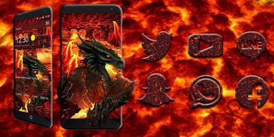 Hell Fire Dragon Dark Theme capture d'écran 3