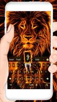 fire lion keyboard flaming beast lightning Cartaz