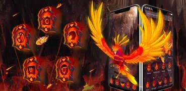 3D Feuer Phoenix Thema