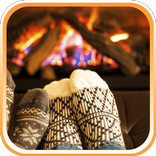 Fireplace Snow Video Wallpaper