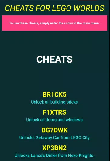 falanks udvide Wreck Cheats and Tips Lego Worlds APK for Android Download