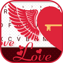 Flying Heart Left Theme&Emoji Keyboard APK