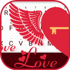 Flying Heart Left Theme&Emoji Keyboard иконка