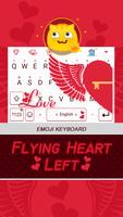 Poster Flying Heart Left Theme&Emoji Keyboard