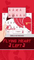 Flying Heart Left Theme&Emoji Keyboard скриншот 1