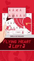 Flying Heart Left Theme&Emoji Keyboard syot layar 1