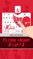 Flying Heart Left Theme&Emoji Keyboard screenshot 2