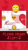 Flying Heart Left Theme&Emoji Keyboard capture d'écran 3
