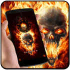 Flame theme burn fire skull icon