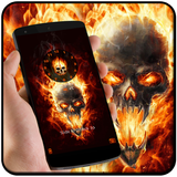 Flame theme burn fire skull biểu tượng