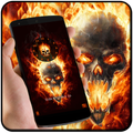 Flame theme burn fire skull