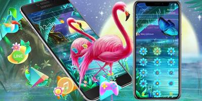 Pink Flamingos Theme &amp; Lock Screen स्क्रीनशॉट 3