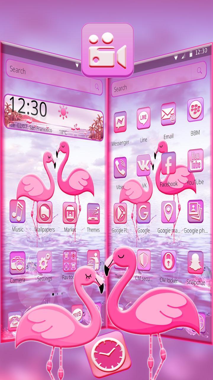 Android 用の フラミンゴのロマンチックなテーマ Apk をダウンロード