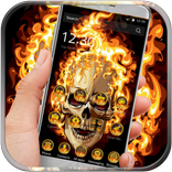 Flaming Fire Skull