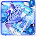 Blue Flower Butterfly Theme icono