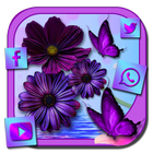 Purple Charming Flower Rose Theme ไอคอน