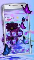 Purple Charming Flower Rose Theme โปสเตอร์