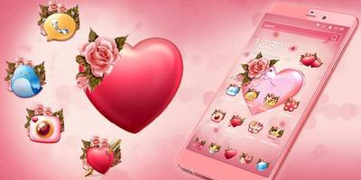 Hoa màu hồng tình yêu chủ đề ảnh chụp màn hình 3