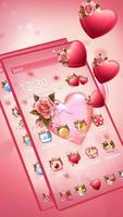 Flower Pink Love Theme Affiche