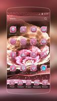 flower pink gold theme স্ক্রিনশট 1