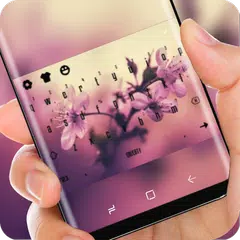 Скачать Graceful Purple Flower Keyboard Elegant Lady APK