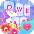 Flower Unicorn Galaxy Keyboard Theme para meninas ícone