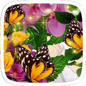 Pink Butterfly Flowers icon