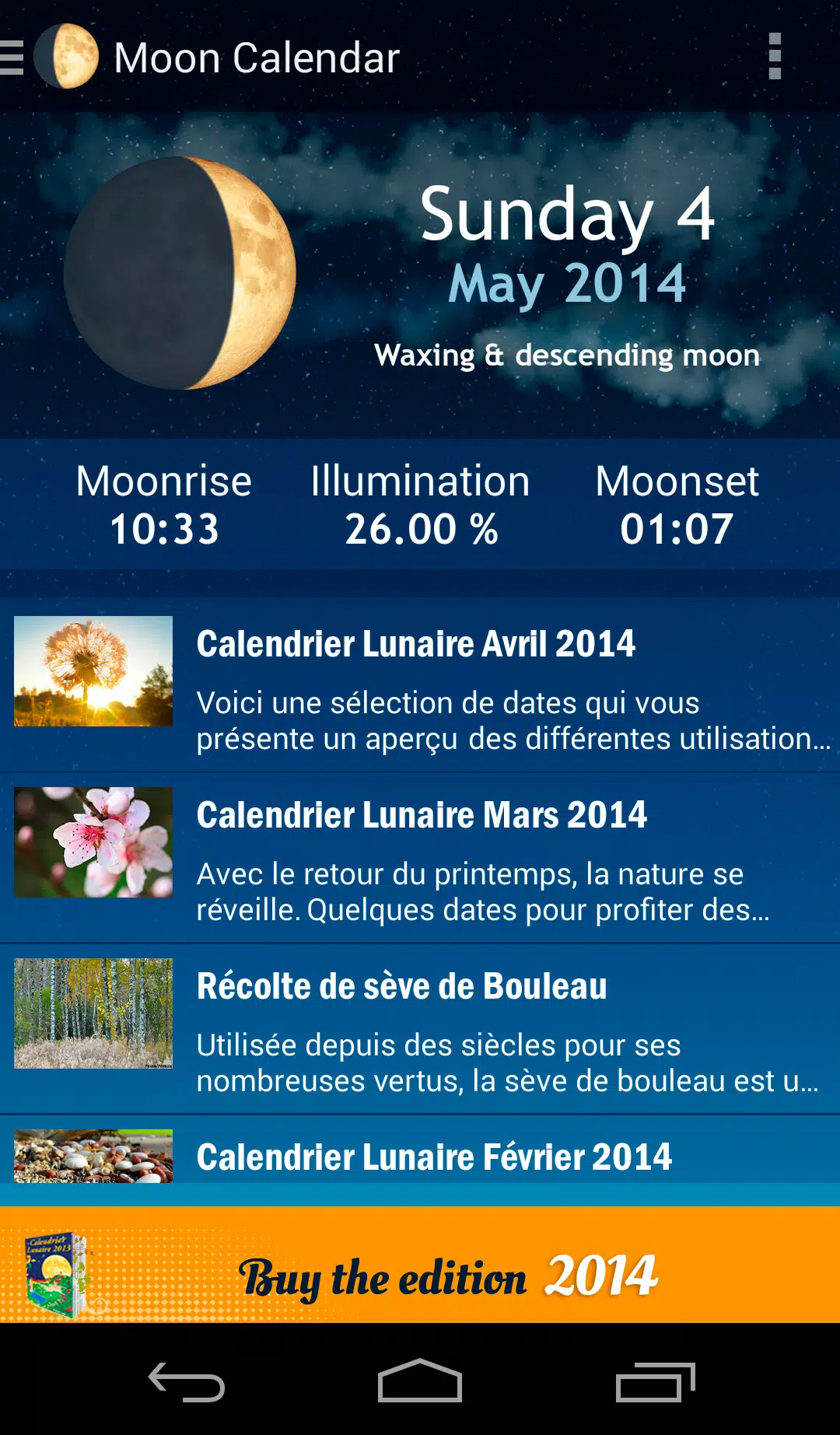 Der Mondkalender für Android - APK herunterladen