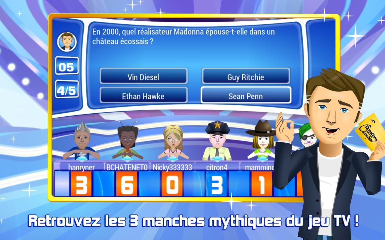 Règlement jeu question pour un champion