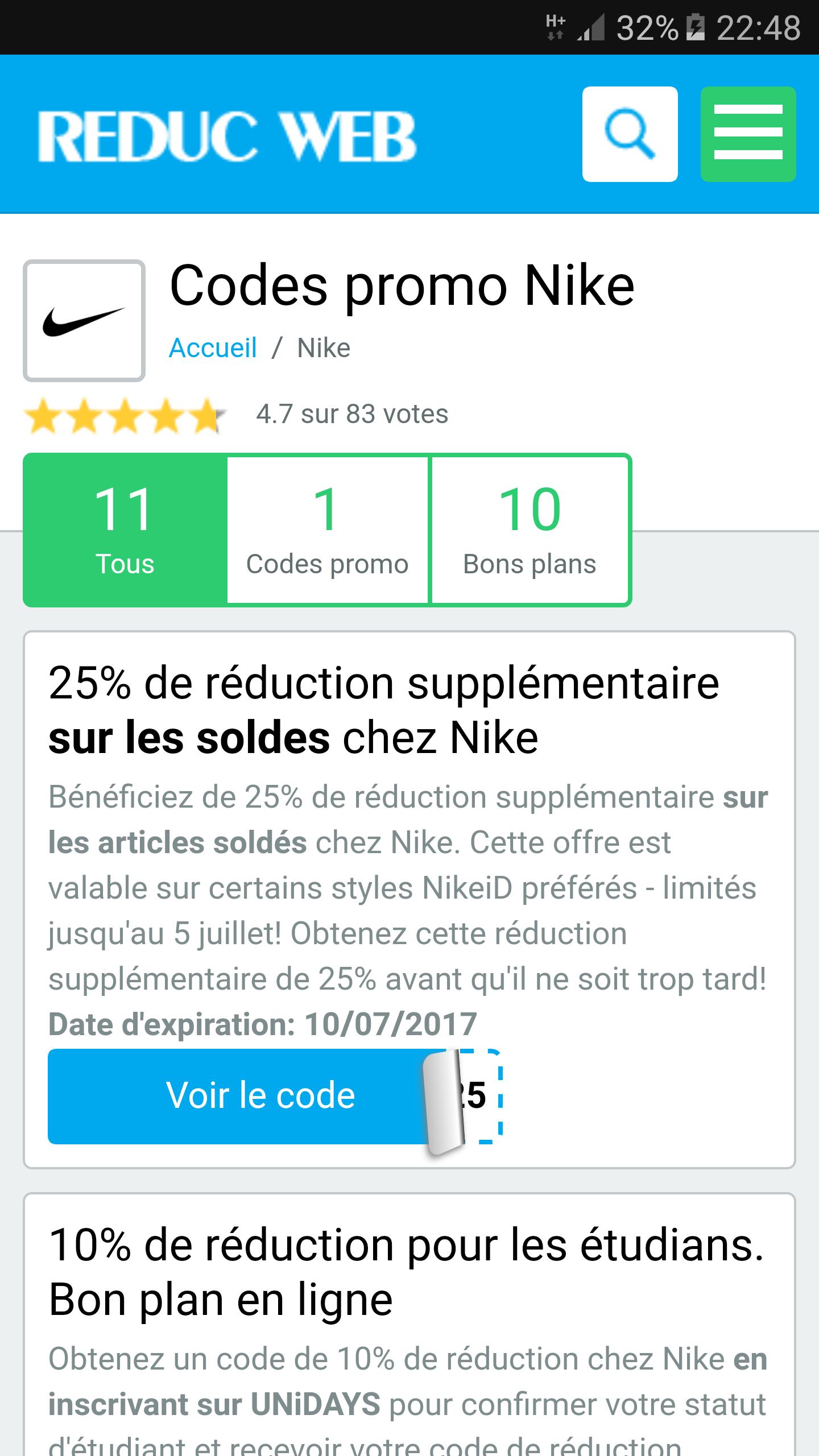 Code promo Nike for Android - APK Download