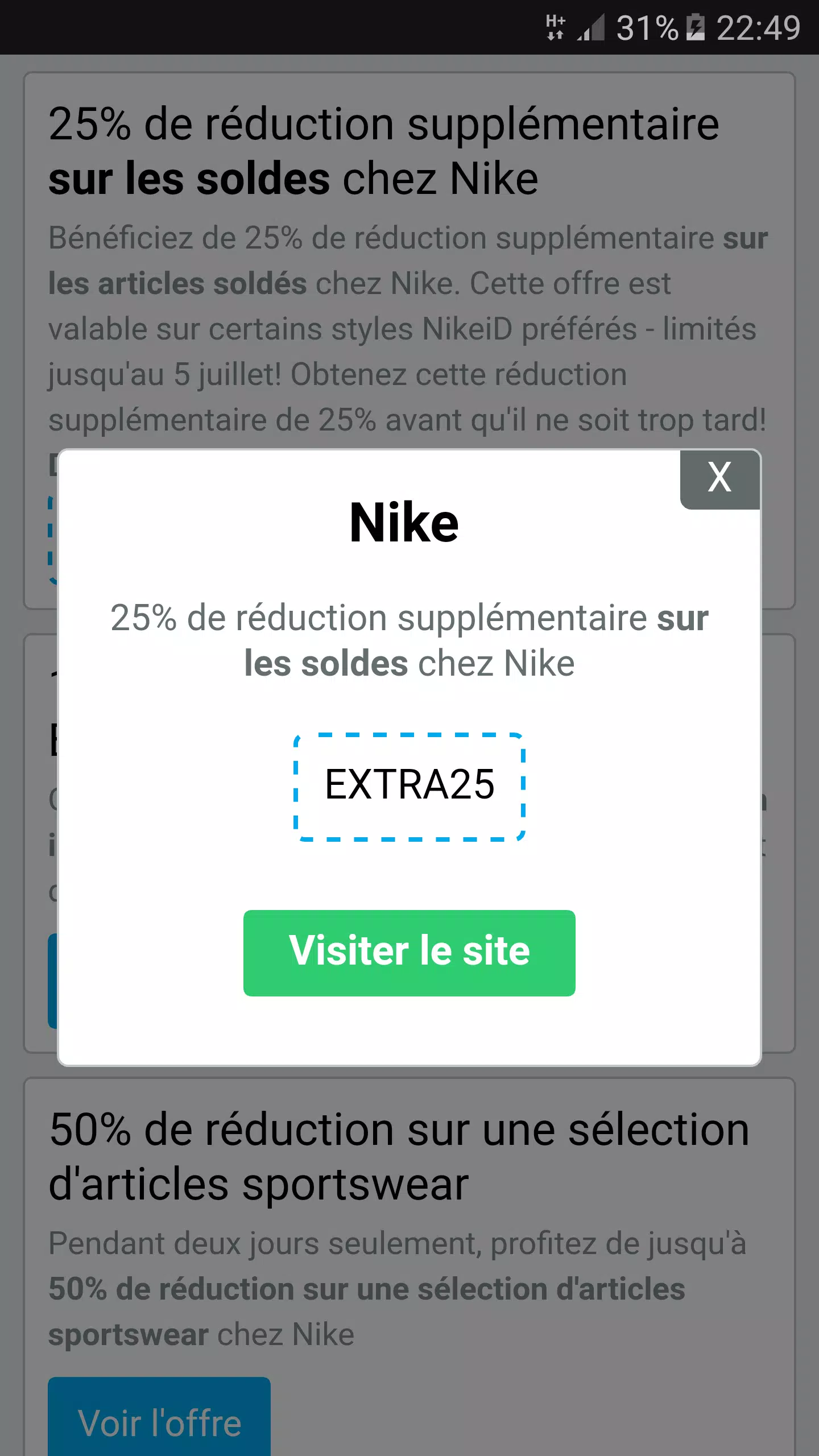 Descarga de APK de Code promo Nike para Android
