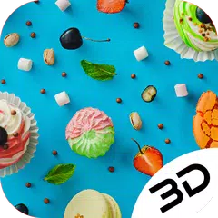 Fruit Ice Cream Cherries Macaron Live 3D Wallpaper