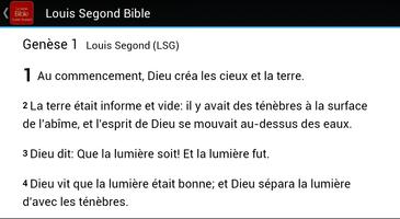 Louis Segond Bible capture d'écran 1