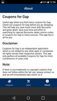 برنامه‌نما Coupons for GAP عکس از صفحه