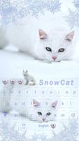White Snow Cat Keyboard Theme screenshot 3