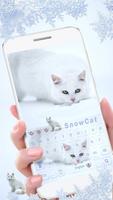 White Snow Cat Keyboard Theme screenshot 1