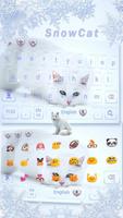 White Snow Cat Keyboard Theme screenshot 2