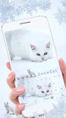 White Snow Cat Keyboard Theme APK download