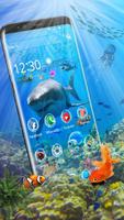 FREE shark 3D ocean blue azure tema poster