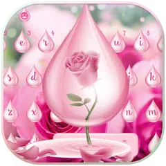 Pink Rose Water Keyboard Theme APK download